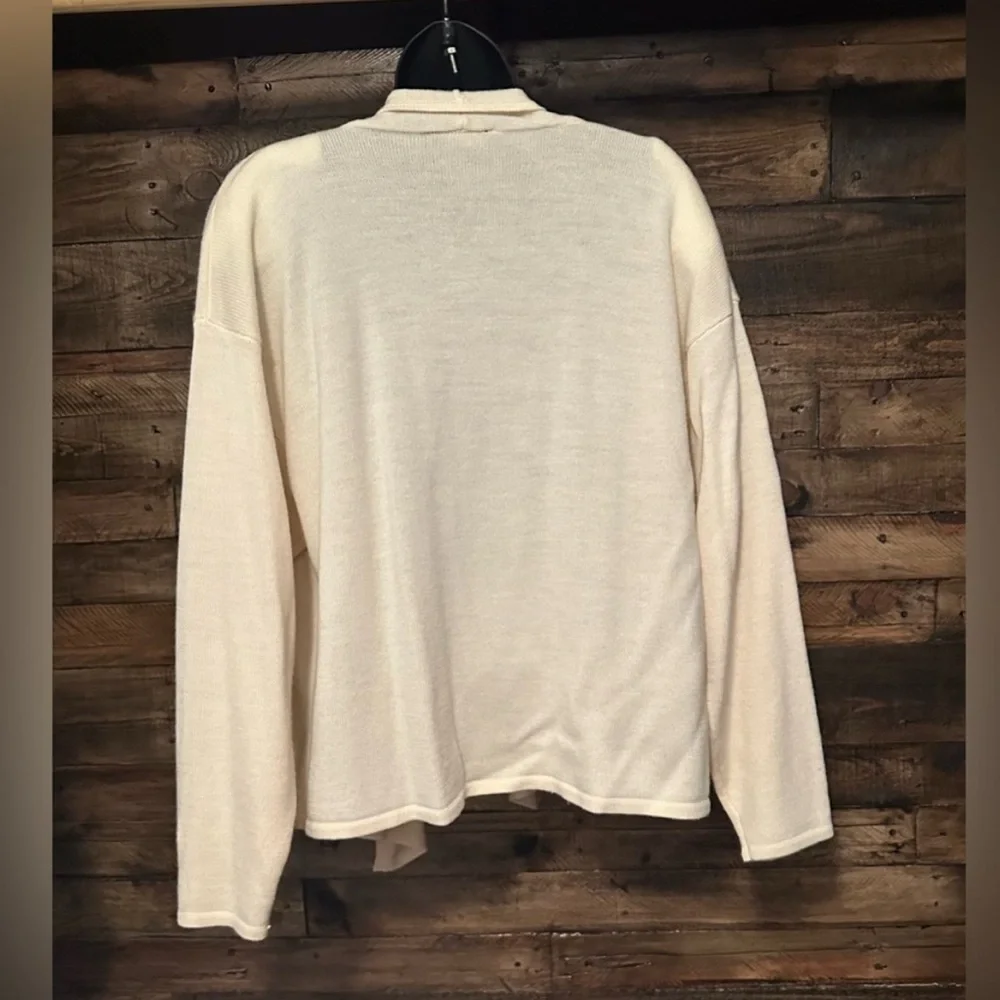 FINAL PRICE DROP Vintage Cream Cardigan with Studded Detail - Picture 3 of 4